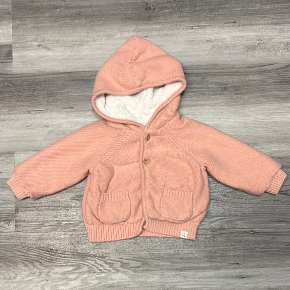 Pink Hooded Baby Cardigan 5/$20